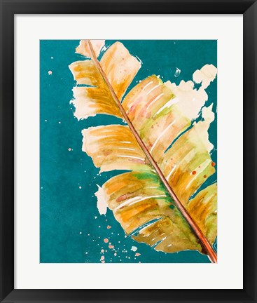 Framed Palma Fresca on Teal Print