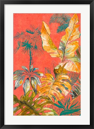 Framed Orange Palm Selva I Print