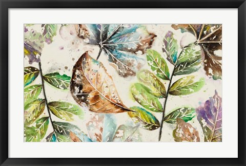 Framed Global Leaves Rectangle Print