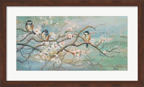 Framed Spring Branch with Birds Print