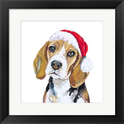 Framed Holiday Dog I Print