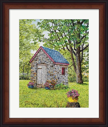 Framed Spring at the Springhouse Print