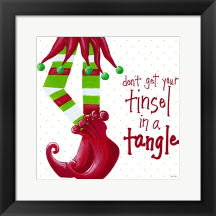 Framed Tinsel In A Tangle on Dots Print