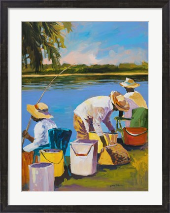 Framed Fishing I Print