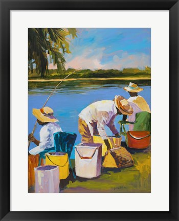 Framed Fishing I Print