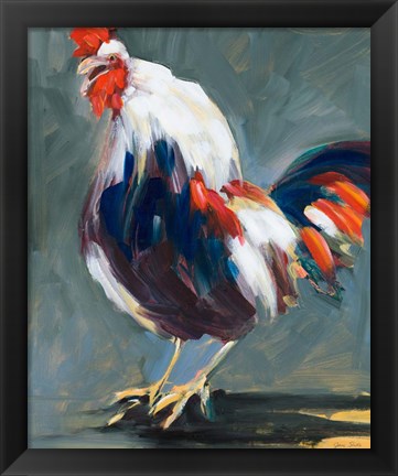 Framed Rising Rooster Print