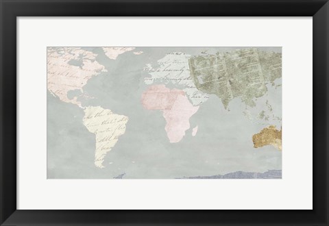 Framed World Map Collection I Print