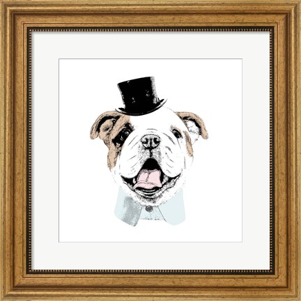 Framed Top Hat Dog Print