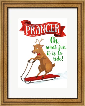 Framed Busy Reindeer III Print