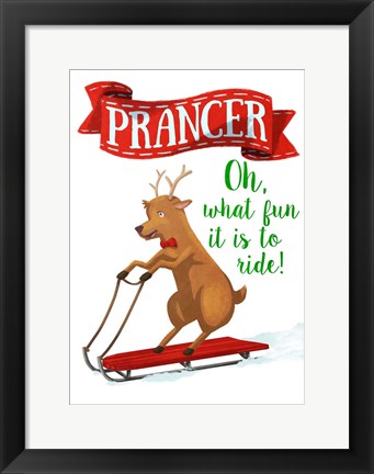 Framed Busy Reindeer III Print