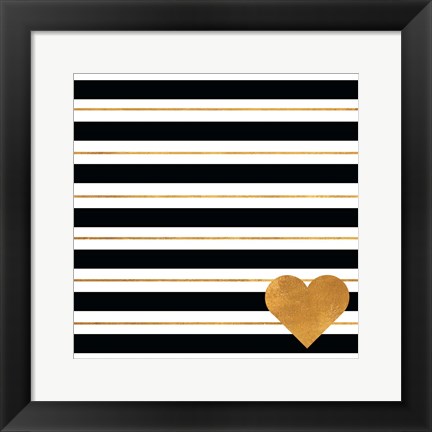 Framed Heart Stripes Print