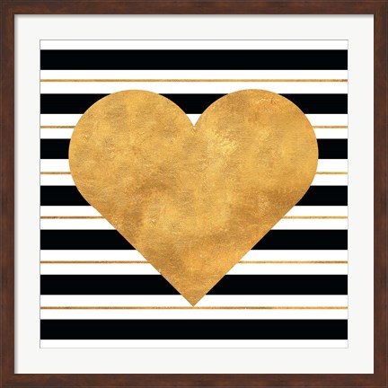 Framed Golden Heart Print