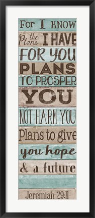 Framed Plans to GIve you Hope Print