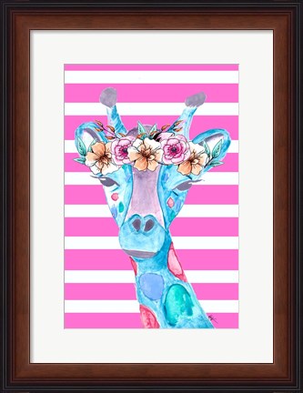 Framed Funky Giraffe Print