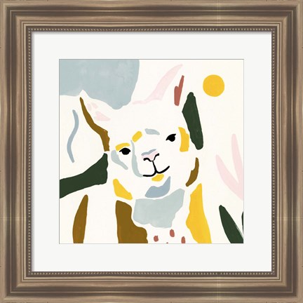 Framed Llama Moderne II Print