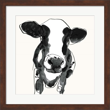 Framed Cow Contour II Print