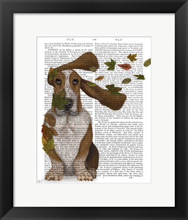 Framed Basset Hound Windswept and Interesting Print