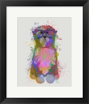 Framed Tibetan Terrier Rainbow Splash Print