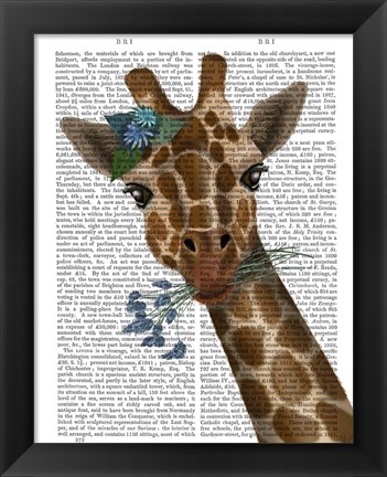 Framed Chewing Giraffe 1 Print