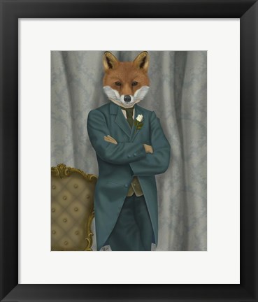 Framed Fox Victorian Gentleman Portrait Print