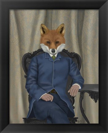 Framed Fox Edwardian Gent, Portrtait Print