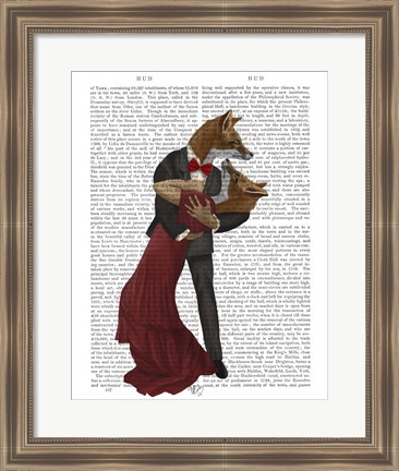 Framed Foxes Romantic Dancers Print