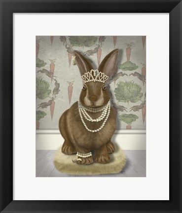 Framed Rabbit and Pearls, Full Print