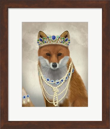 Framed Fox with Tiara, Portrait Print