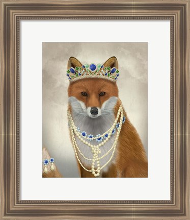 Framed Fox with Tiara, Portrait Print