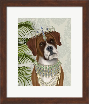 Framed Boxer and Tiara, Portrait Print