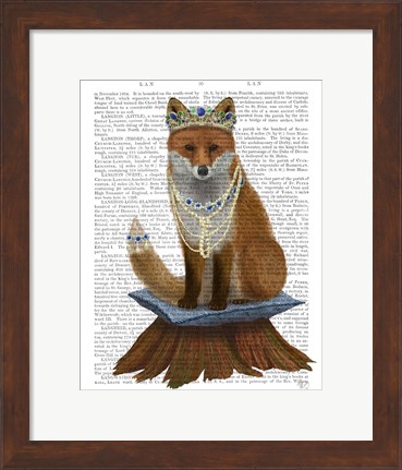 Framed Fox with Tiara, Full Print