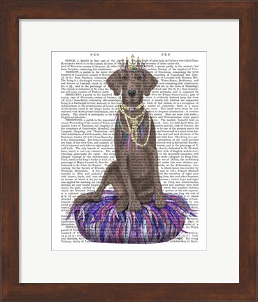 Framed Weimaraner on Purple Cushion Print