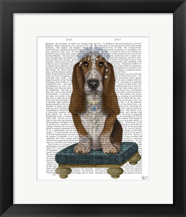 Framed Basset Hound and Tiara Print