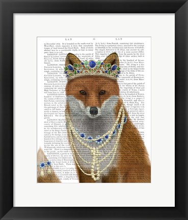 Framed Fox with Tiara, Portrait Print