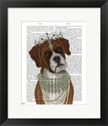 Framed Boxer and Tiara, Portrait Print