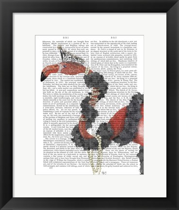 Framed Flamingo and Pearls, Portrait Print