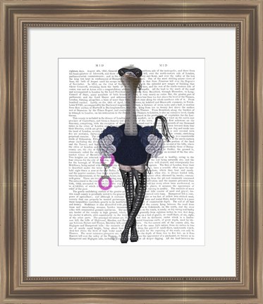 Framed Ostrich with Kinky Boots Print