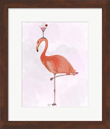 Framed Flamingo and Cocktail 3 Print