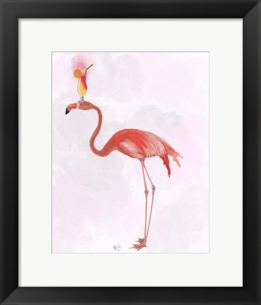 Framed Flamingo and Cocktail 4 Print