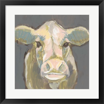 Framed Blush Faced Cow I Print