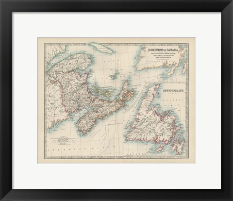 Framed Map of Canada Print