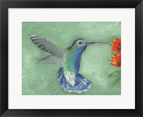 Framed Fresco Hummingbird I Print