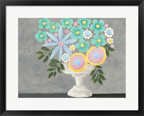 Framed Nouveau Flowers I Print