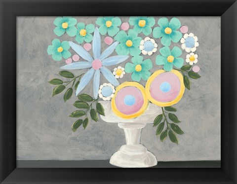 Framed Nouveau Flowers I Print