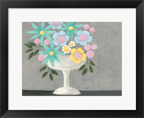 Framed Nouveau Flowers II Print