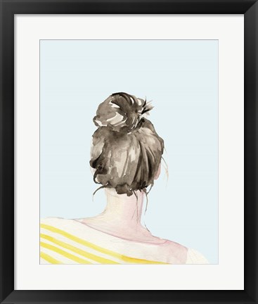 Framed Top Knot Sailor Stripes I Print