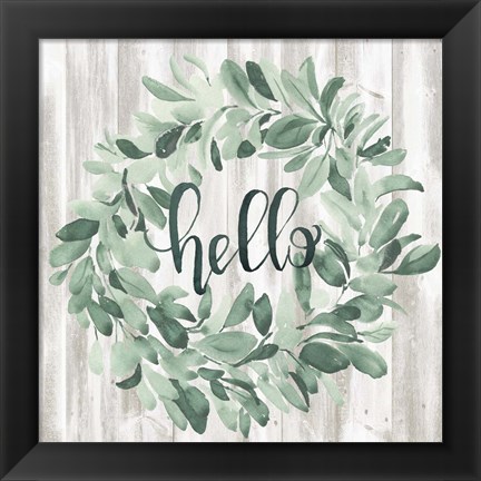 Framed Welcome Wreath I Print