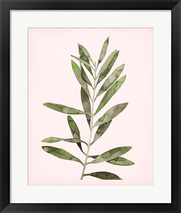 Framed Soft Pink Leaves I Print