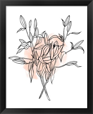 Framed Lilies on Pink I Print