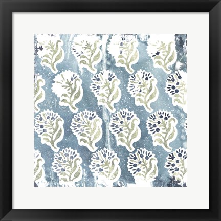 Framed Flower Stone Tile II Print